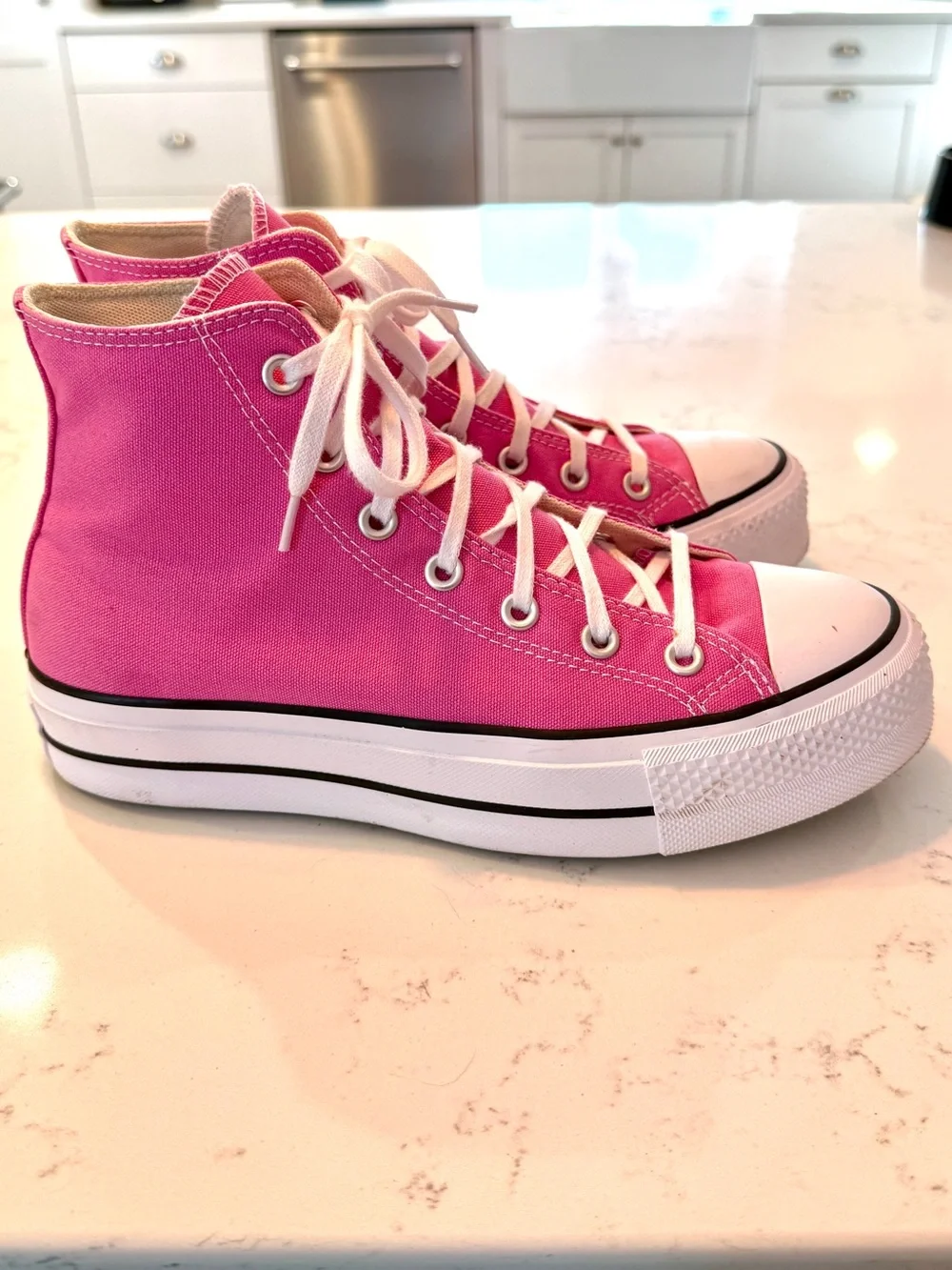 converse chuck taylor all star lift platform sneakers shocking orchid 8.5 pink - Picture 5 of 9